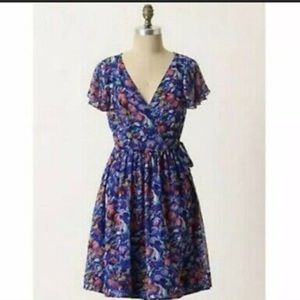 Silk Floral Wrap Dress